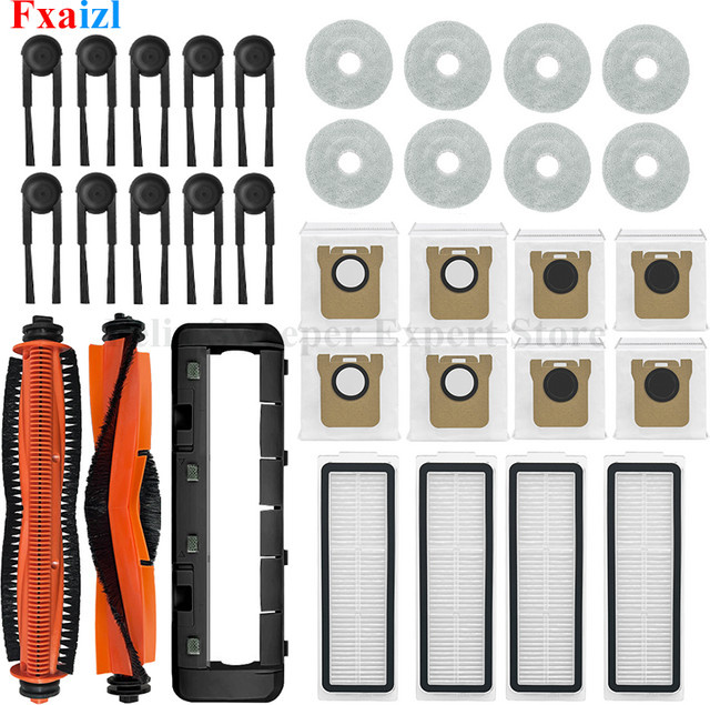 Fxaizl Zubehör-Set für Xiaomi Mijia 5 PRO OV21CN in Multicolor mit Tricut-Bürste, Hauptseitenbürste, HEPA-Filter, Mopptuch und Staubbeutel - Bild 1