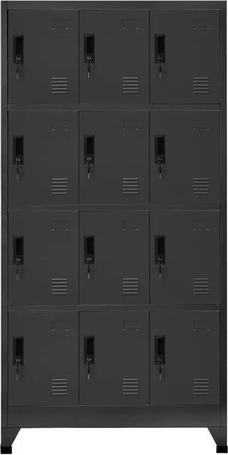 vidaXL Schließfachschrank aus Stahl in Anthrazit Matt, B/T/H: 90 x 45 x 180 cm - Bild 1