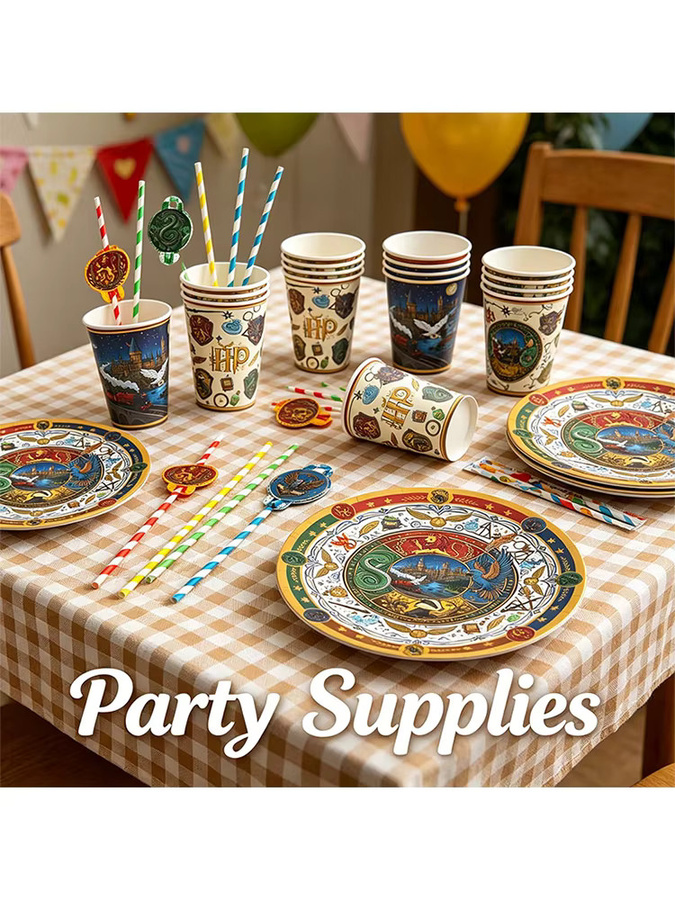 Warner Bros. Kreative Magie-Akademie Partyartikel Set mit Papptellern, Bechern und Strohhalmen in Multicolour - Bild 7