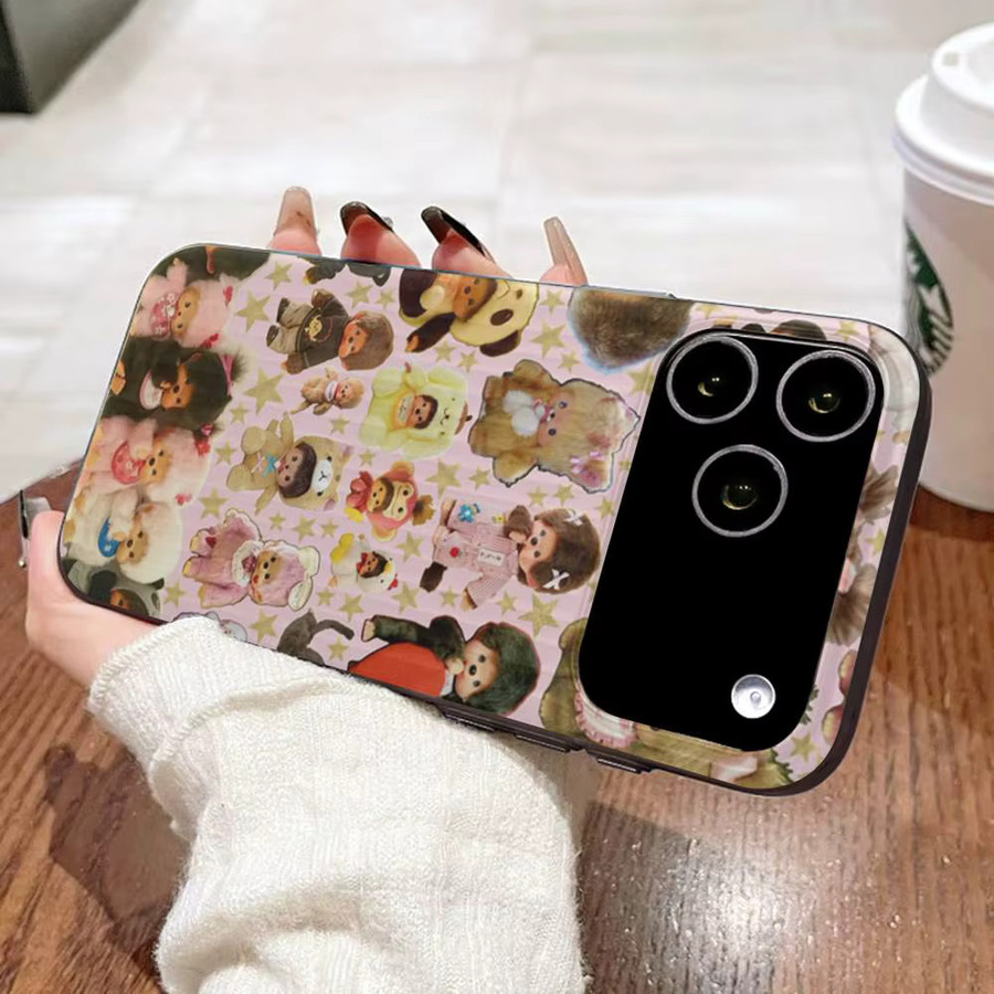 Potdemiel M-Monchhichis-a Handyhülle für iPhone 17 16 15 14 13 12 11 Pro Max Plus Pro, transparent mit gewellter Rückseite - Bild 3