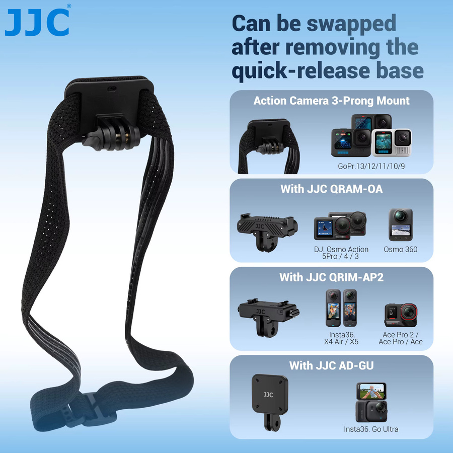 JJC Magnetisches Kopfband für DJI Osmo Nano Action Camera, Verstellbarer POV-Halter mit Schnellverschluss, Schwarz - Bild 3