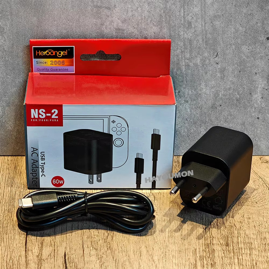 Pogopirate 60 W AC Adapter mit USB-C Typ C Schnellladegerät für Nintendo Switch, Schwarz - Bild 4