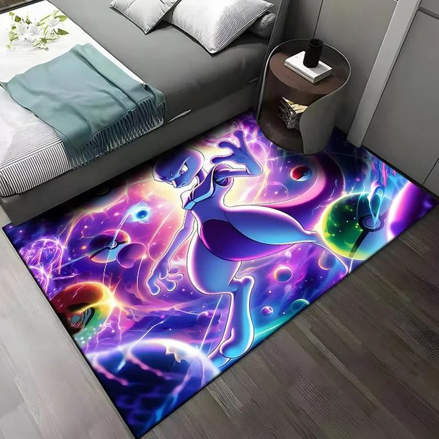 HYFBH Teppich mit Pokemon Mewtwo Muster in Mehrfarbig, B/T: 120 x 100 cm - Bild 1