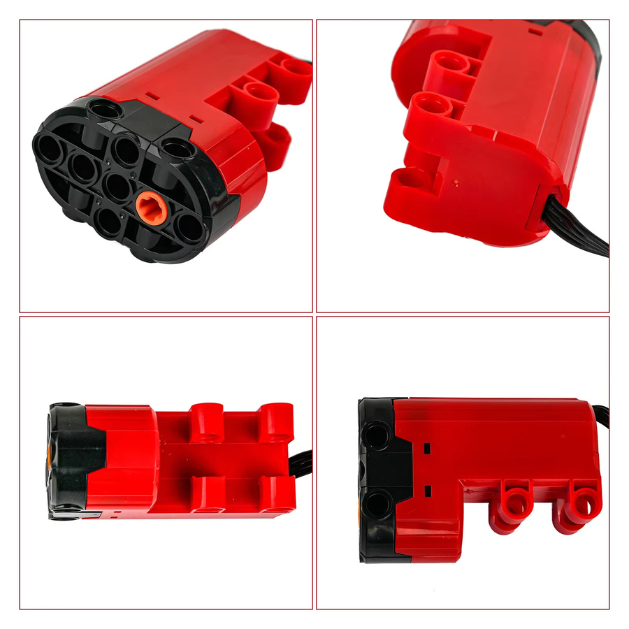 Wishiot MOC Power Functions Hochgeschwindigkeits-M-Motor XL Servomotor in Rot für Bausteine 88003 88004 8882 - Bild 4