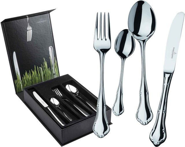 Picard & Wielpütz Tafelbesteck Palazzo aus Edelstahl in Silber mit Besteckbox, 24er Set - Bild 1