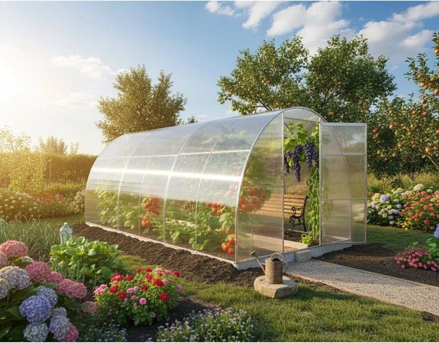 Garten Dream Gewächshaus Optima aus transparentem Polycarbonat B/T: 400 x 250 cm, Höhe: 200 cm - Bild 1