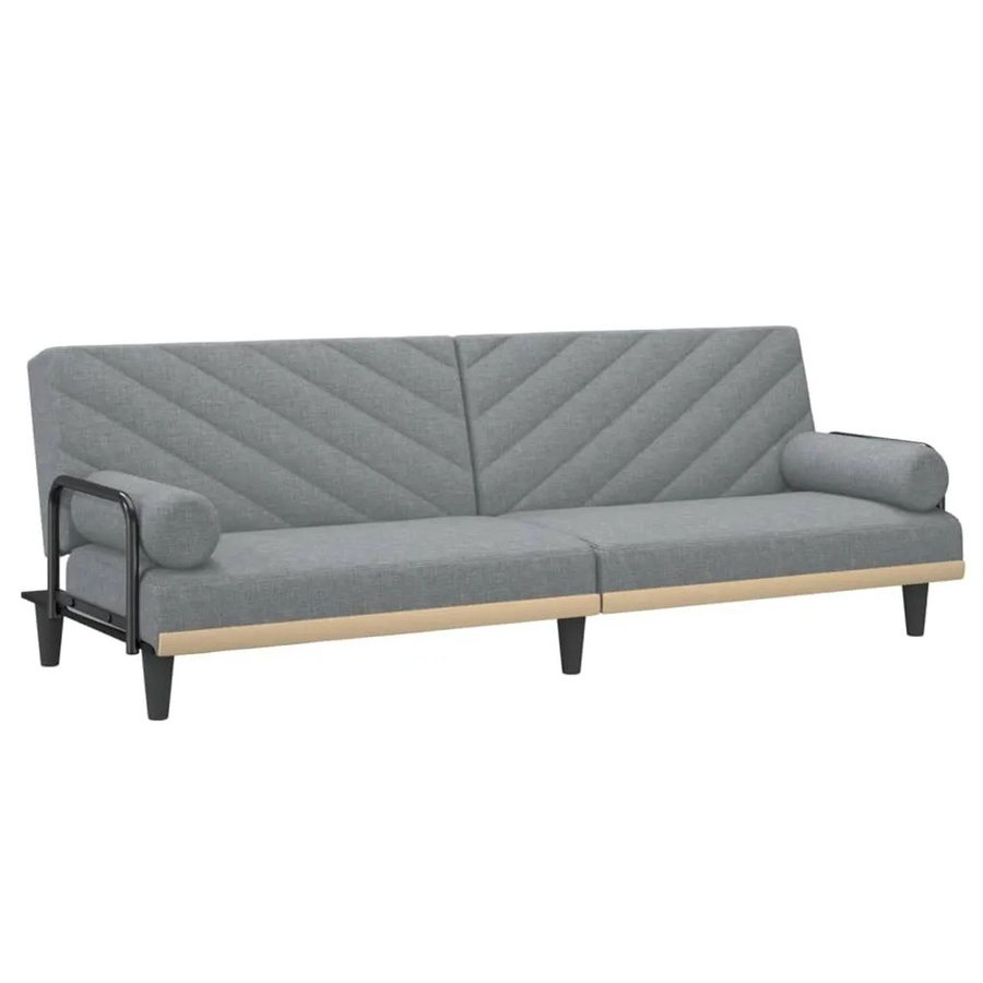 vidaXL Schlafsofa Click-Clack mit Armlehnen in Hellgrau, Stoff, Modernes Design für Wohnzimmer und Schlafzimmer - Bild 2