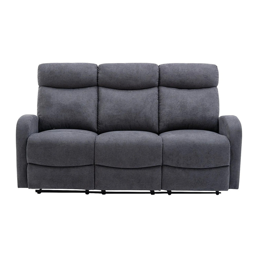 Vente-unique Relaxsofa Evelyn in Grau mit Stoffbezug, Breite: 180 cm - Bild 2