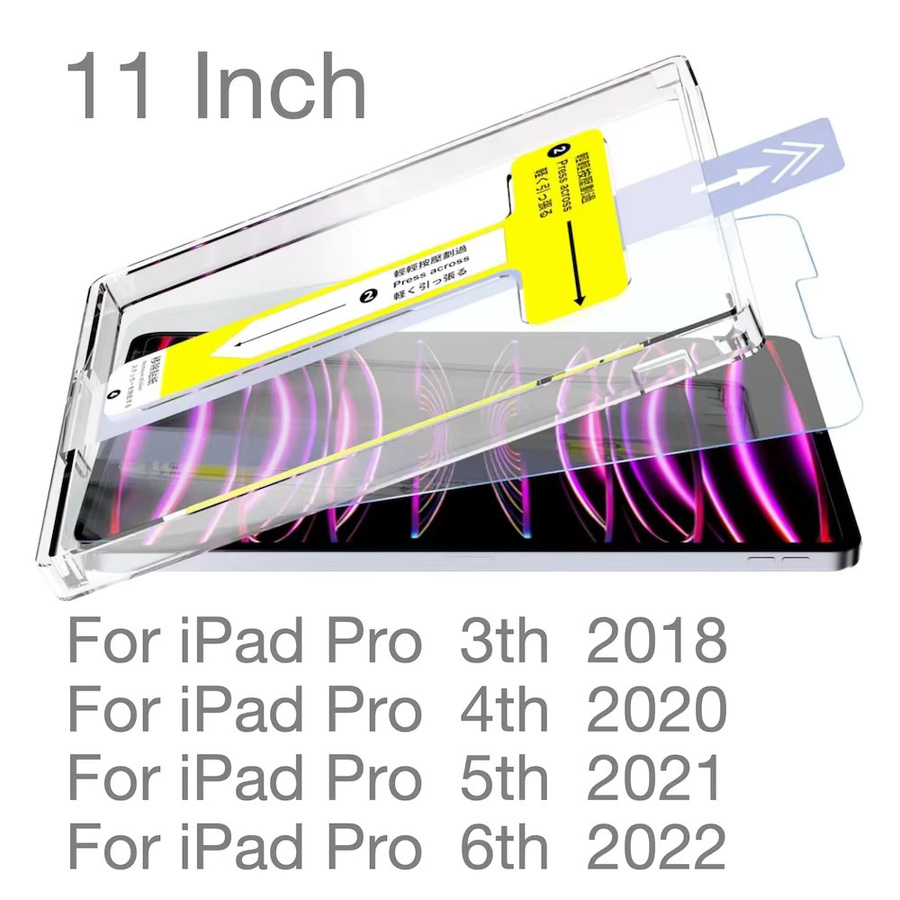 Gehärtete Glasfolie für Apple iPad Pro 11 Zoll 2024 mit automatischer Staubentfernung und einfacher Installation, transparent - Bild 2