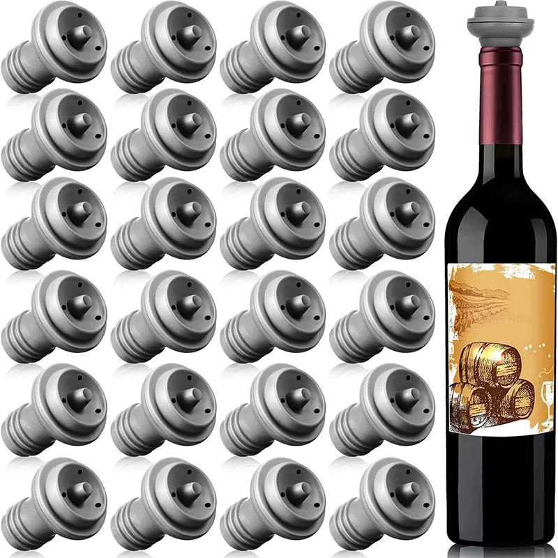 SUNFILI Vakuum-Weinstopper aus Silikon in Schwarz zum Wiederverschließen von Weinflaschen - Bild 6