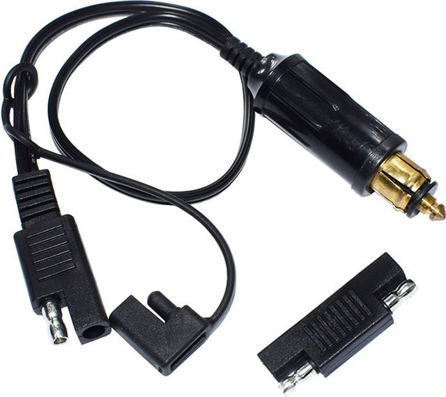 SAE Stecker Anschluss Kabel Ladegerät mit USB-A und USB-C in Schwarz für BMW Motorrad - Bild 1