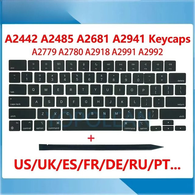 Apple Tastenkappen für MacBook Pro und MacBook Air 13 14 16 Zoll in Schwarz - Bild 1