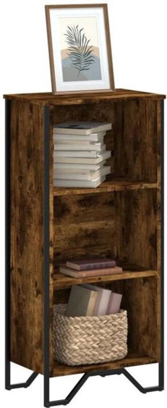 Vidaxl Bücherregal in Räuchereiche und Braun im Industrial Design aus Holzwerkstoff und Metall, B/T/H: 50 x 31 x 106 cm - Bild 1