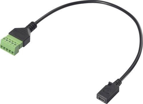 Renkforce USB 2.0 Adapterkabel mit USB 2.0 Buchse Mini-B und Klemmanschluss, Schwarz, Länge: 30 cm - Bild 1