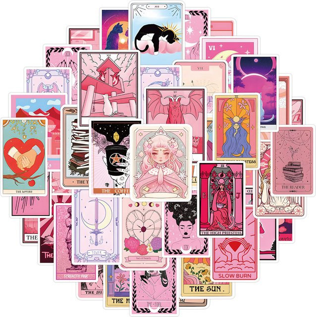 Rspctou Tarot Karten Cartoon Aufkleber, 110-teiliges Set - Bild 1