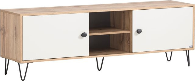 Schildmeyer TV-Board Looks Organic in Beige, Black und Multicolour, Modernes Wohnzimmer-TV-Board mit Medienfächern, B/H/T: 163,2 x 39,0 x 39,0 cm - Bild 1