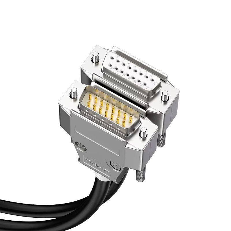 XINWMS DB15 RS232 D-SUB Kabel doppelt abgeschirmt mit vergoldeten Steckern, Farbe: Schwarz - Bild 2