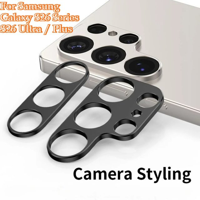 Aluminium-Metall Rückkamera-Ring Vollabdeckung für Samsung Galaxy S26 Ultra, S25 Edge und S24 + FE in Schwarz - Bild 1