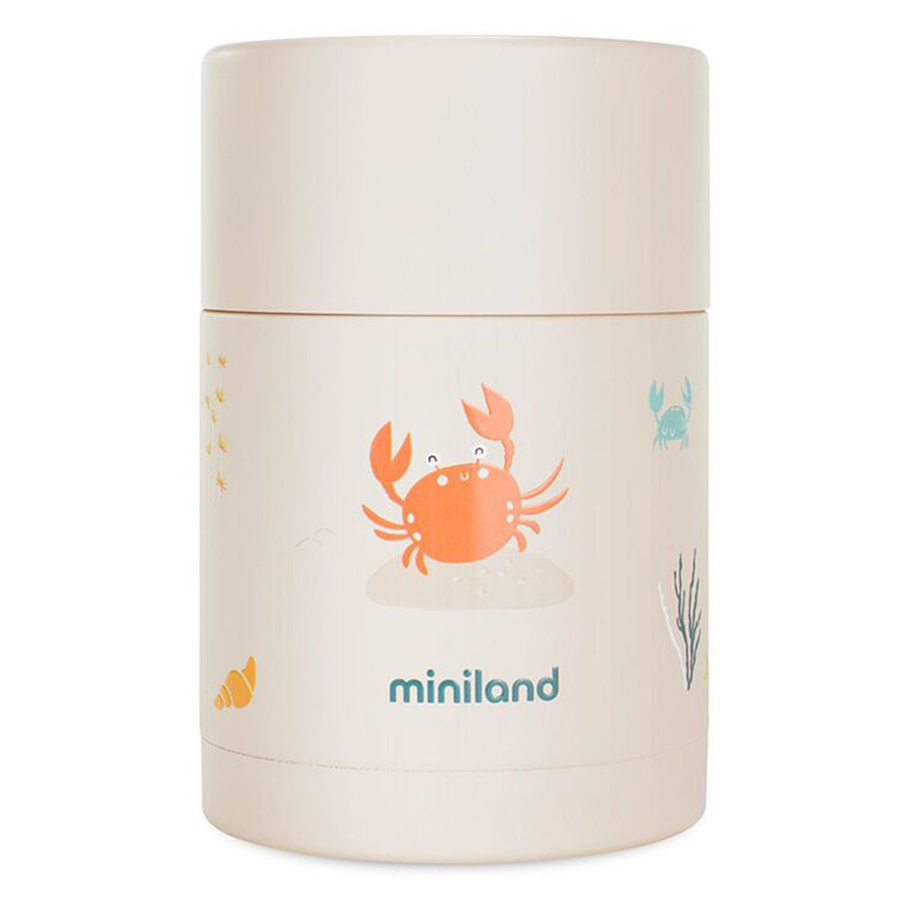 Miniland Food Thermy Edelstahl-Isolierbox mit Schraubverschluss, 600 ml, Ocean Blue - Bild 1