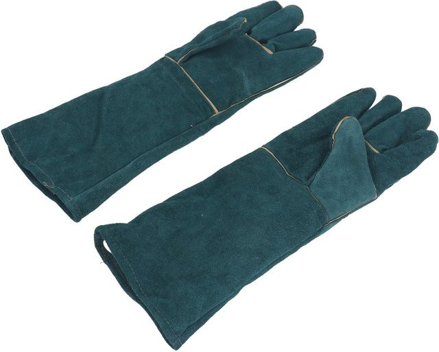 Bissfeste und kratzfeste Haustierpflegehandschuhe von mfySpace in Grau, Mehrzweck-Schutzhandschuhe aus Leder, Länge: 45 cm - Bild 1