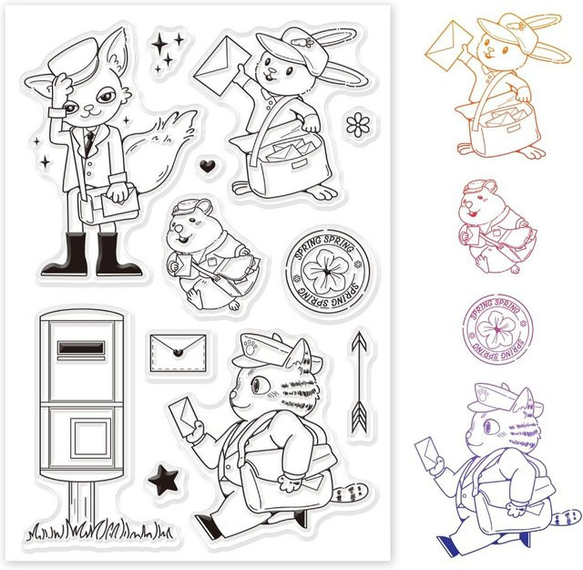 Transparente Silikon-Stempel mit Tiermotiven für DIY-Projekte und Kartenherstellung - Bild 1