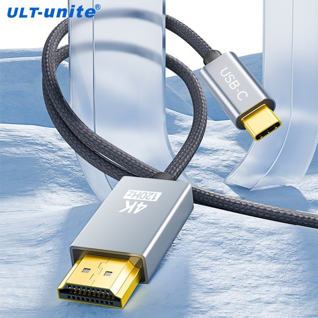 ULT-unite USB C auf HDMI Kabel mit 4K 120Hz Unterstützung, kompatibel mit Thunderbolt 3, iPhone 15 Serie, MacBook, iMac, iPad Pro und Galaxy - Bild 1