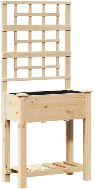 vidaXL Garten-Pflanzgefäß aus Massivholz Fichte in Beige, B/T/H: 71 x 38 x 152 cm - Bild 1