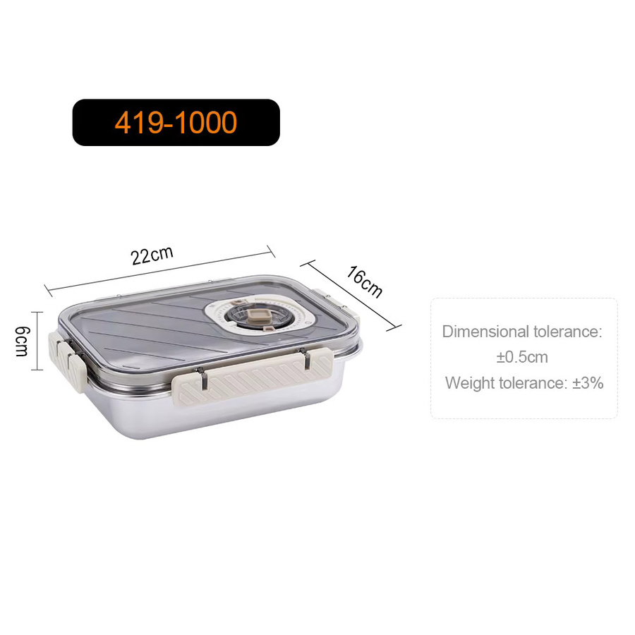 MTM Luftdichte Lunchbox aus Edelstahl 304 mit 1000 ml Volumen - Bild 4