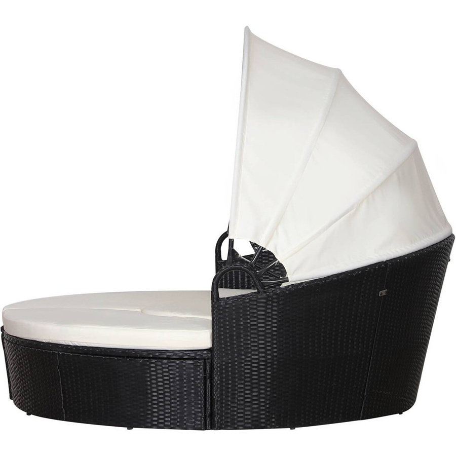 Outsunny Sonneninsel aus Polyrattan mit Sonnendach in Schwarz und Beige, B/H/T: 175 x 147 x 180 cm - Bild 2
