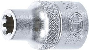 BGS Steckschlüssel-Einsatz E-Profil 2714, Antrieb Innenvierkant 10 mm (3/8 Zoll), Schlüsselweite E8, silber, Edelstahl - Bild 1
