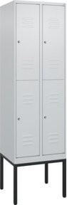 C+P Doppelstock-Spind Classic PLUS mit 2 Abteilen, Stahlkonstruktion, Zylinderschloss, Farbe: Lichtgrau, B/T/H: 60 x 50 x 212 cm - Bild 1
