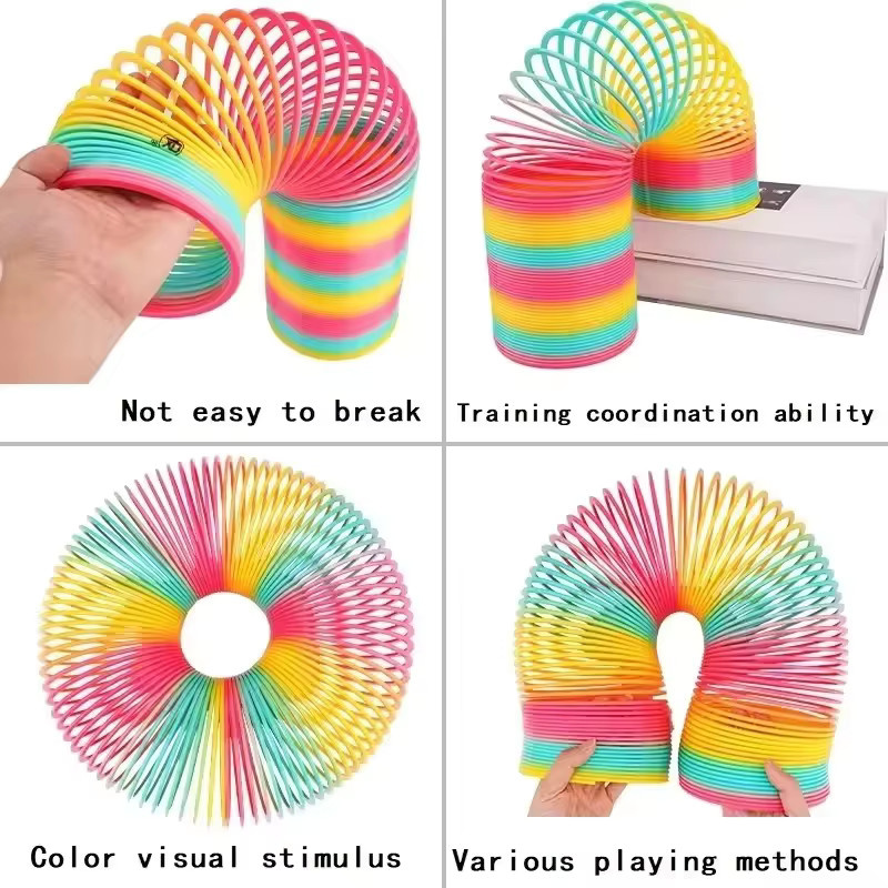 Meade Regenbogen-Spiralfeder-Fidget-Spielzeug, faltbar, bunt - Bild 4