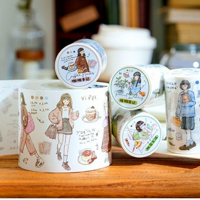 Koreanisches Ästhetisches Washi-Tape mit Schleifendesign in Multicolour, Breite: 7 cm, Länge: 2 m - Bild 1