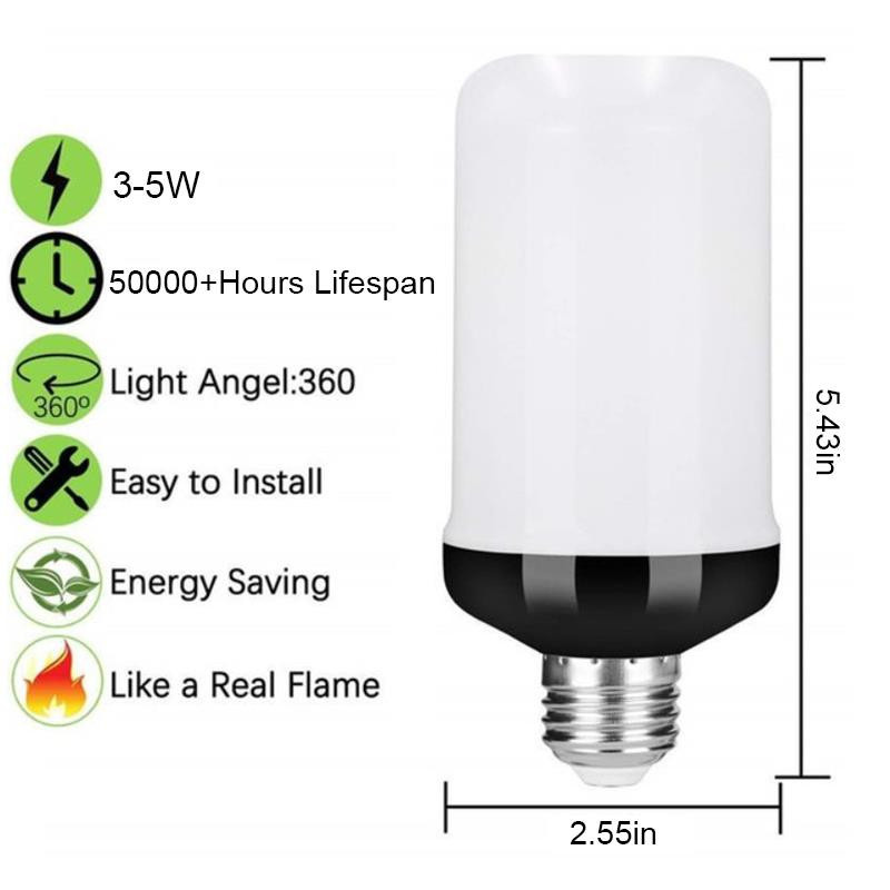LED Flammeneffekt Glühbirne E27 mit simuliertem Feuer-Flimmern in Gelb und Warmweiß - Bild 5