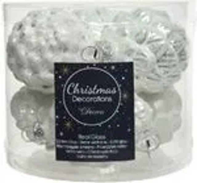 Kaemingk Christbaumschmuck Zapfen aus Glas in Silber, 6 Stück, Höhe: 7 cm, Breite: 5 cm - Bild 1