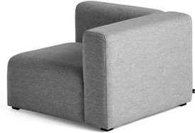HAY Mags Modul Right End Lounge-Stil aus lackiertem Kiefernholz mit Schurwolle in Grau - Bild 1