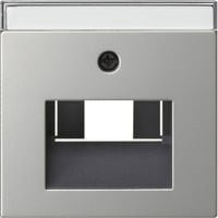 Gira Abdeckung für UAE/IAE (ISDN) und Netzwerk Anschlussdose mit Beschriftungsfeld und Zentralplatte in Silber Edelstahl-Optik - Bild 1