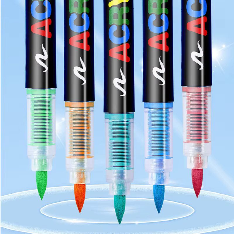 Guangna Acryl-Marker mit weichem Pinselkopf, ungiftige Flüssigmarker in Mehrfarben für Graffiti und Malerei - Bild 2