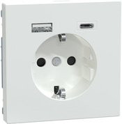 Merten Schutzkontakt Steckdose mit USB Ladegerät Typ MEG2367-6035 in Weiß, Unterputz, IP20 - Bild 1
