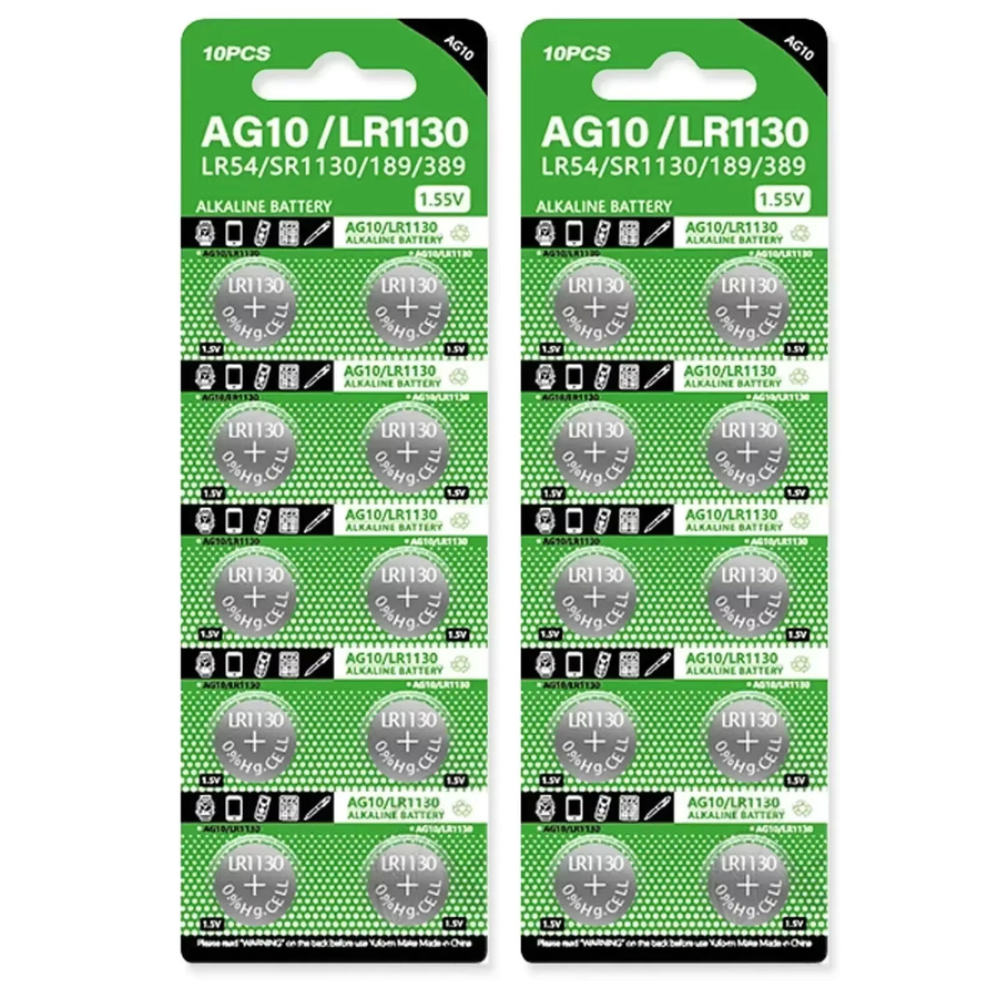NDNNAS Alkaline Knopfzellen AG10 LR1130 LR54 1,55 V in Silber für Spielzeug, Uhren und Rechner - Bild 2