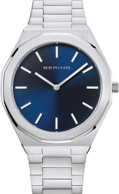 Bering Herrenuhr, Quarz, Edelstahl, Blau, 41 mm, Eckig - Bild 1
