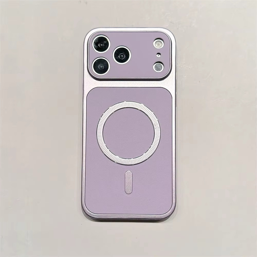 Xeber MagSafe Handyhülle mit matter Leder-Textur für iPhone 13, 14, 15, 16 und 17 Pro Max in Gelb - Bild 4