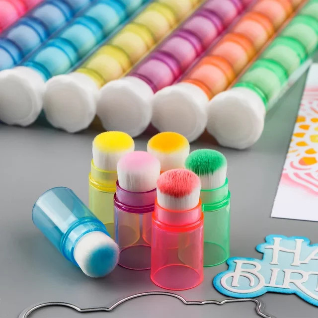 8-teiliges Set bunte Mini-Mixer-Pinsel aus weichen Borsten zum Stapeln für Malerei, Zeichnung und Kartenherstellung, Mehrfarbig - Bild 1