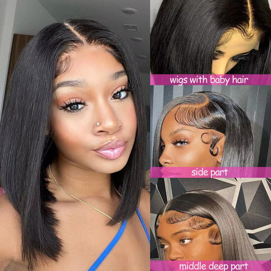 Sooolavely Bob-Perücke Echthaar, Lace Front, Damen - Bild 2