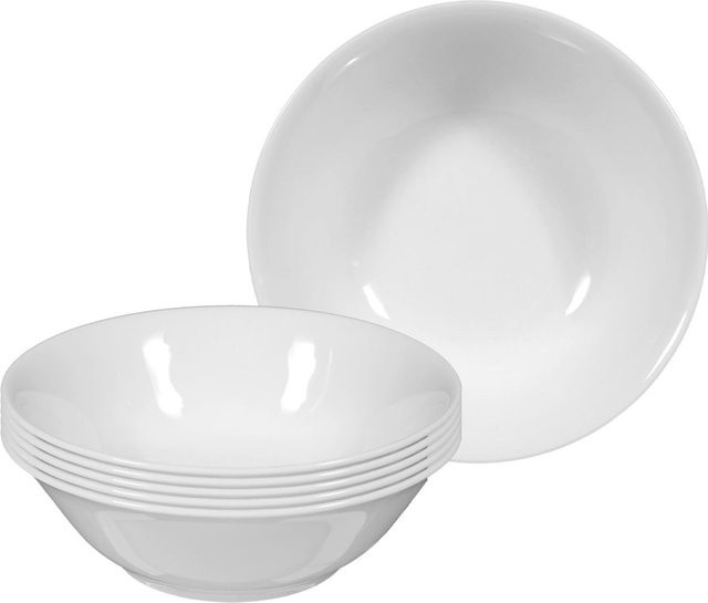 Seltmann Weiden Dessertschalen Rondo/Liane aus Porzellan, Weiß, 6er Set, Durchmesser: 15,4 cm - Bild 1