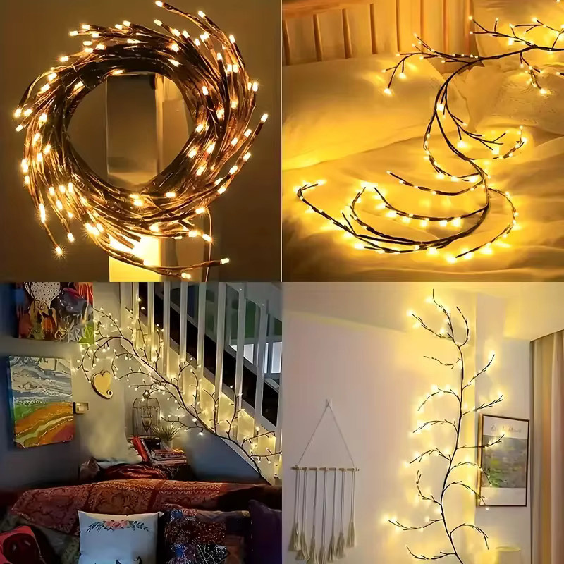 LED-Birkenbaum-Lichterkette in Warmweiß mit USB-Anschluss für Dekoration zu Weihnachten, Geburtstagen und Partys - Bild 4