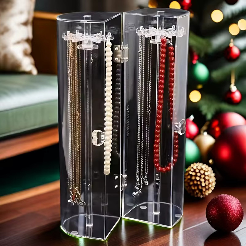 CH CACILLO Schmuckorganizer aus Acryl in Transparent, Staubdichter Display-Ständer für Halsketten, Armbänder und Uhren - Bild 5