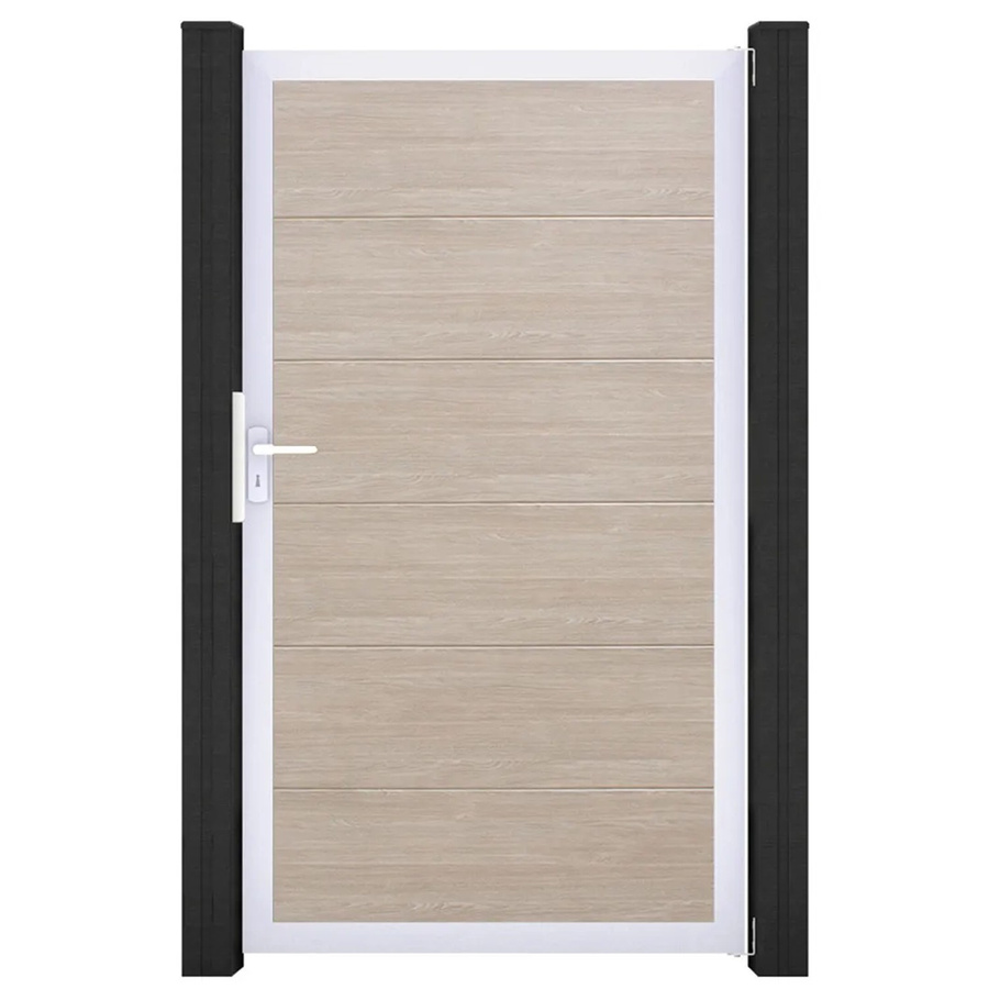 GroJa Steckzaun Tor BasicLine Universal-DIN EV1 Single Gate in Sheffield Oak Braun - Bild 2
