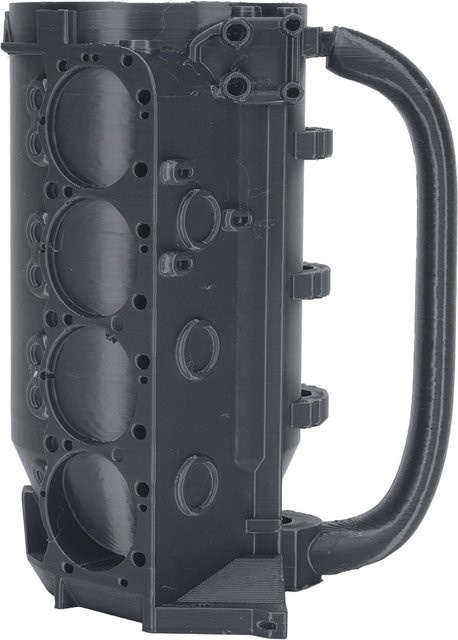 CosyHome Motorblock Dosenbecher für Autoliebhaber, isolierter Kaffee- und Teebecher aus ABS-Kunststoff, Schwarz-Grau - Bild 1