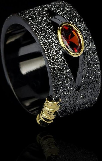 YIRAN Offener Ring, roter Granatapfel, grüner Achat, Damen - Bild 1